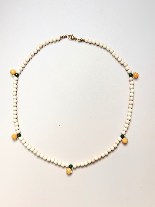 korale Naszyjnik owocowy z kamieni Cytrynka