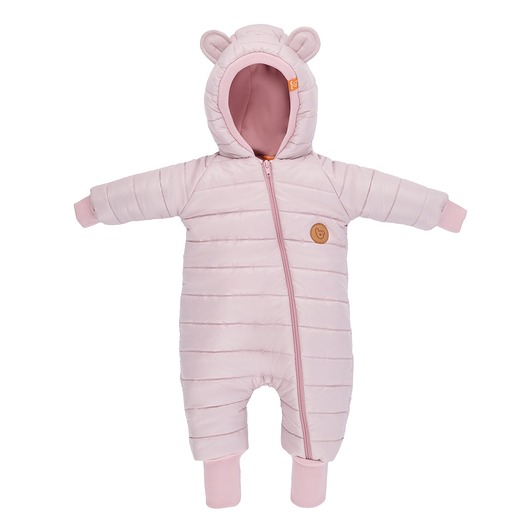 kombinezony dla niemowlaka Kombinezon zimowy dla dziecka MROZEK z uszami misia różowy