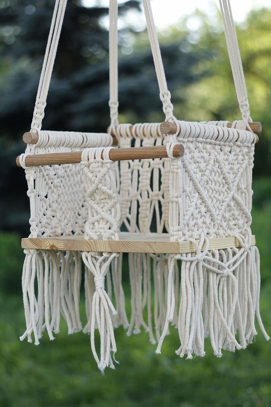 pokój dziecka - różne Huśtawka BOHO makrama do domu i ogrodu