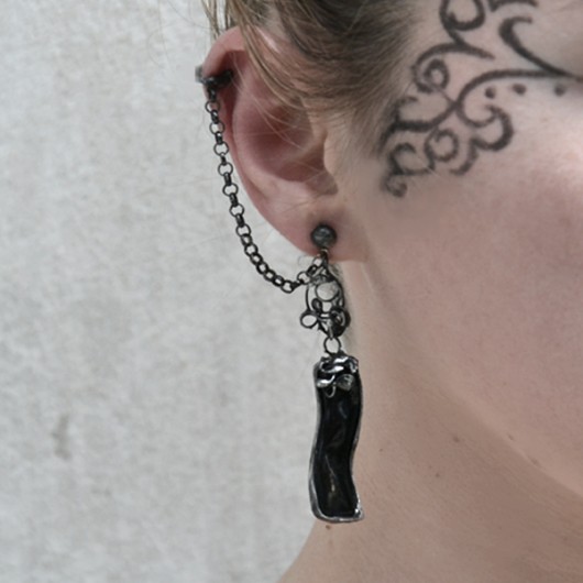 kolczyki wire wrapping Dekoracyjna czerń