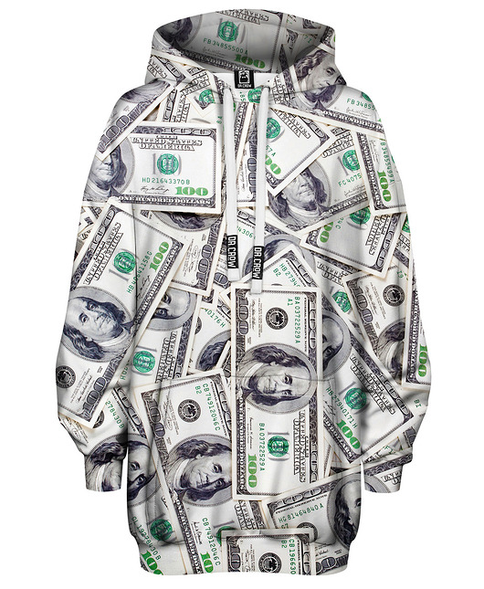 bluza z kapturem damska Bluza Oversize Tunika DR.CROW Hundred Dollars