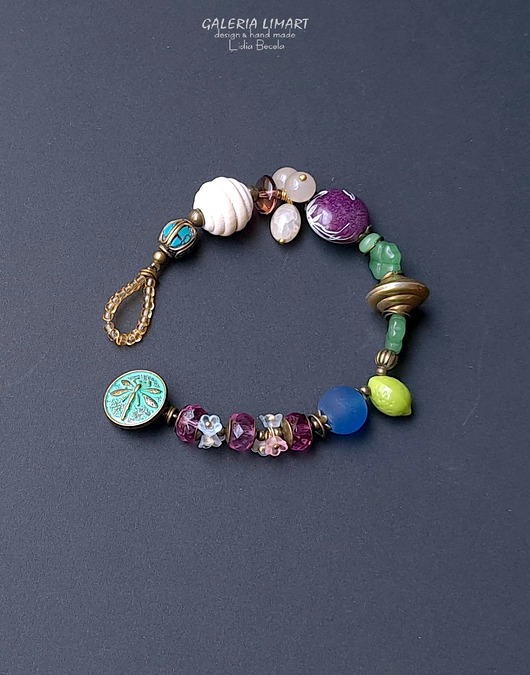 bransoletki - inne Eklektyczna urocza kolorowa bransoletka w stylu boho handmade PREZENT