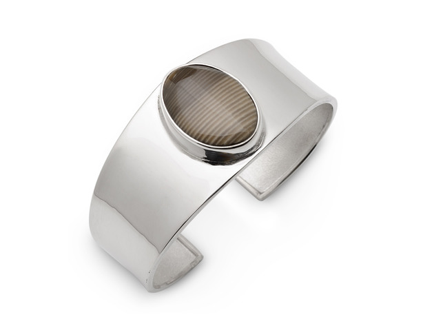 bransoletki srebrne HIT - srebrna bransoleta z krzemieniem pasiastym