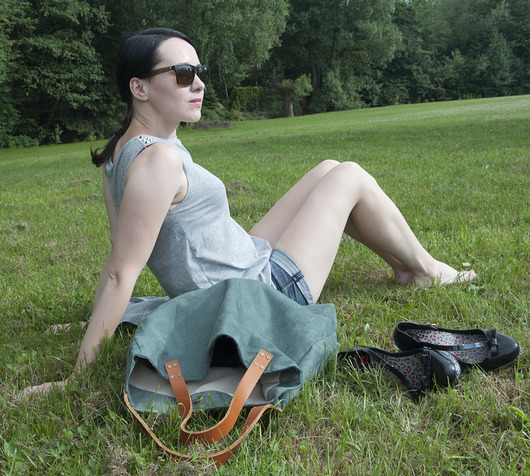 Torba tote XXL - zieleń PRACOWNIA 166