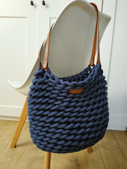 torby na ramię Torba na ramię " Boho Weave Bag" kolor jeans granatowy