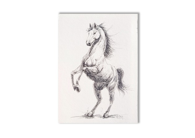 grafiki i ilustracje Grafika ręcznie malowana "Koń"