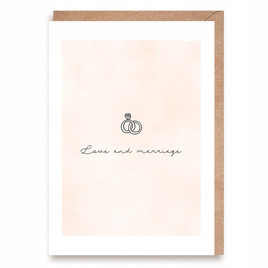 kartki okolicznościowe - wydruki Kartka ślubna z obrączkami - "Love & Marriage"