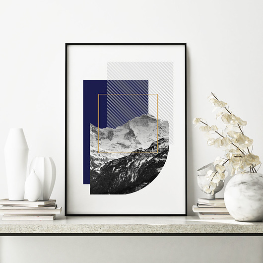 plakaty GÓRY  5 - granatowy plakat z motywem gór