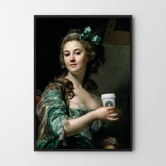 plakaty Plakat Lady with coffee