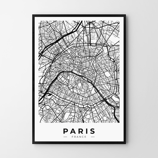 plakaty Plakat Paris Paris Paryż mapa