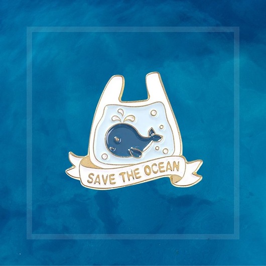 przypinki Przypinka metalowa, pin SAVE THE OCEAN