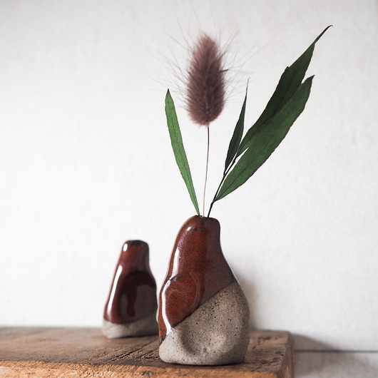 wazony Mini wazon ceglasto-szary