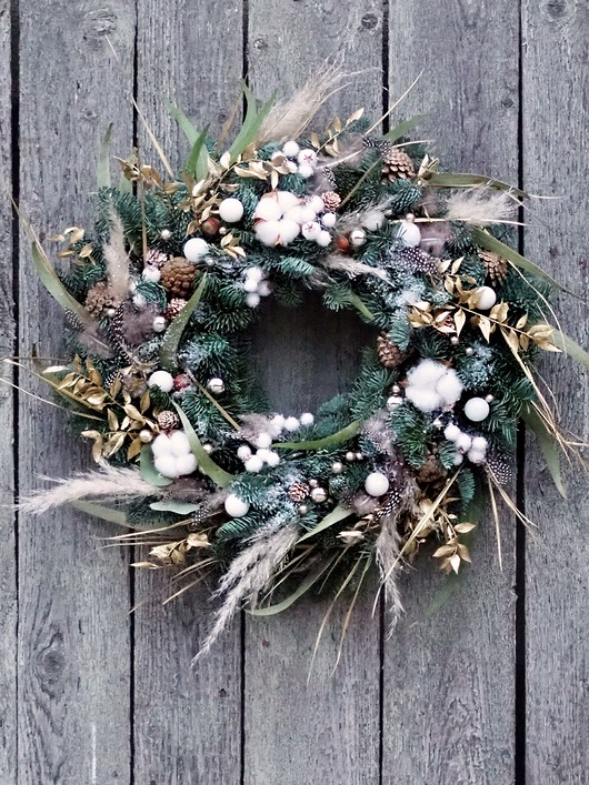 wianki bożonarodzeniowe Wianek świąteczny  BOHO XMAS 45-47 cm