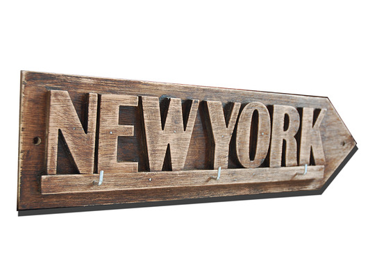 New York - wieszak,tabliczka 3D Silva Drewniane Dekoracje