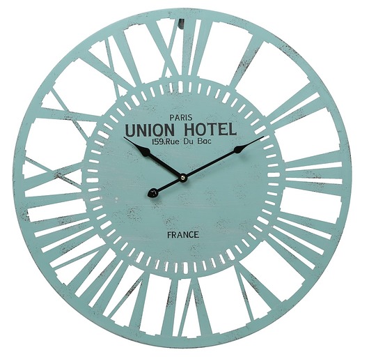 Zegar ścienny Union Hotel 60cm, turkus, metalowy Home Design