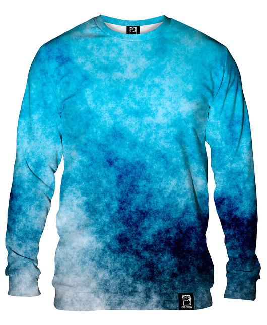 bluzy męskie Bluza Bez Kaptura Męska DR.CROW Blue Grunge