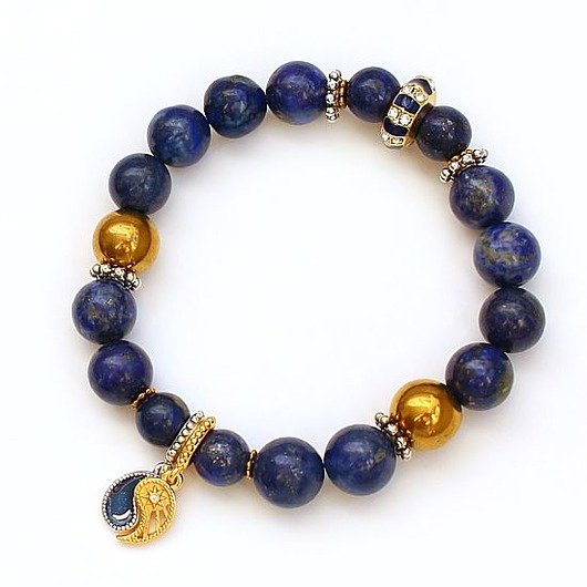 bransoletki z kamieni naturalnych UNIKAT Lapis lazuli hematyt - Jedność, porozumienie i odwaga