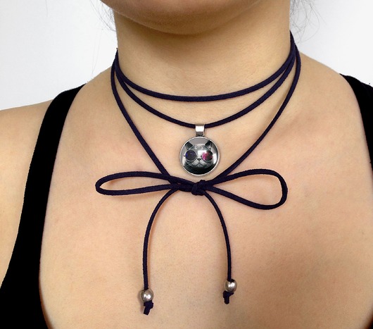 Choker Kosmiczny kot - 0777 EGGinEGG