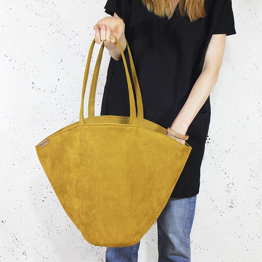 Shelly bag torba musztardowa nubuk wodoodporny hairoo