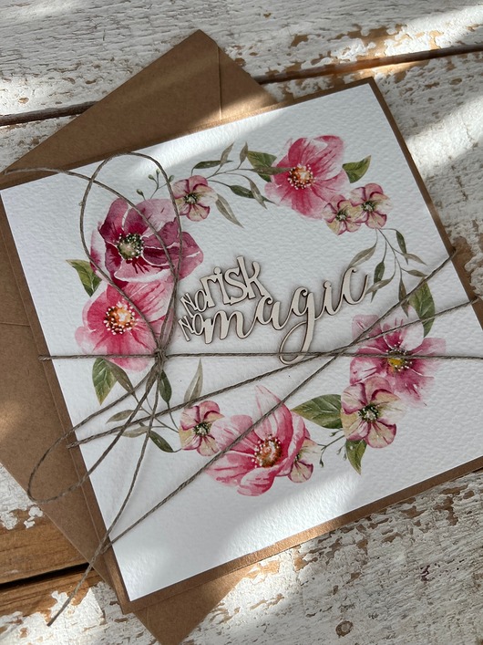 kartki scrapbooking Kartka No risk No Magic