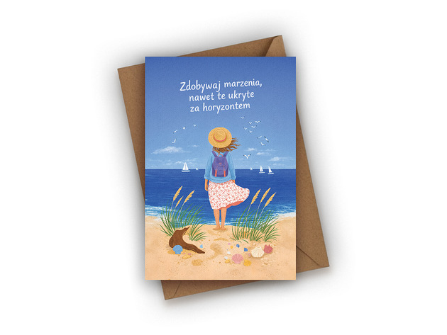 kartki okolicznościowe - wydruki Kartka dla dziewczyny- Zdobywaj marzenia, nawet te ukryte za horyzontem