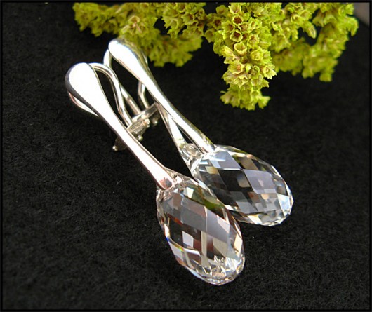 LUXURY- kryształ Swarovski Klispy Briolette Silver Shade Little Dreamer