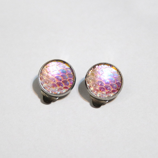 klipsy Klipsy - Łuski różowe - małe