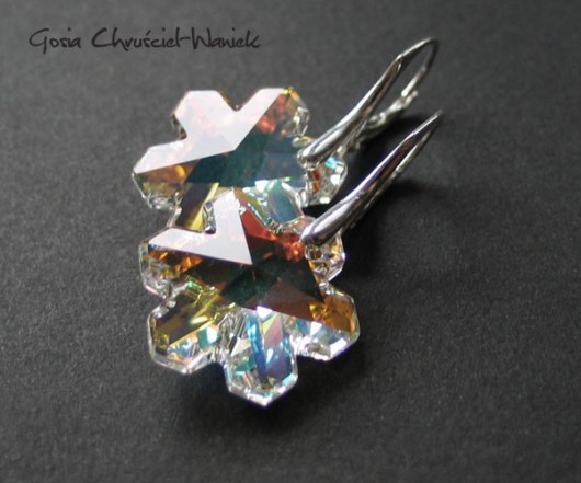 kryształ Swarovski - śnieżynki crystal AB Gosia Chruściel-Waniek