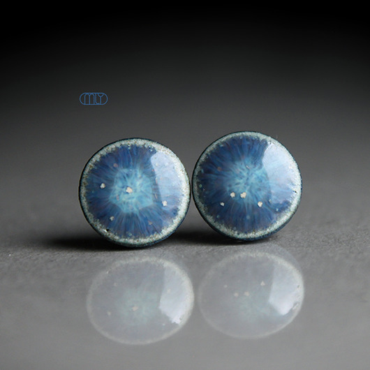 kolczyki ceramiczne Komety 9mm/stal chirurgiczna/