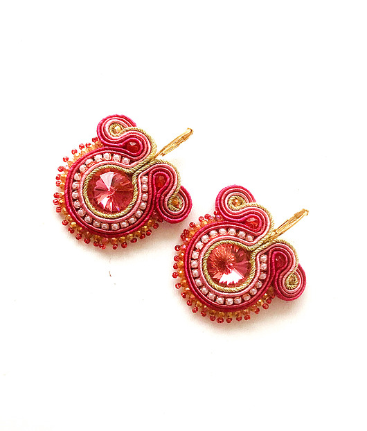 kolczyki soutache Sutaszowe kolczyki ROUGE