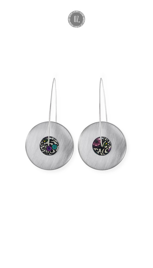 kolczyki srebrne Długie kolczyki srebrne CIRCLES Morocco Folk - lekkie etno