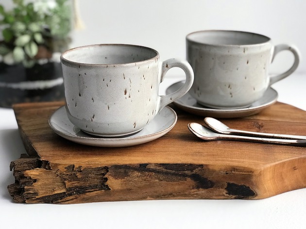 filiżanki Filiżanka ceramiczna Zestaw dla dwojga w stylu boho
