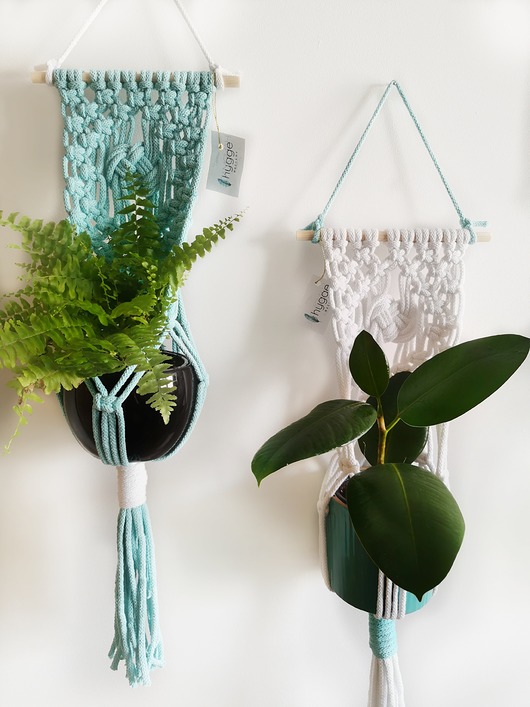 Kwietnik ze sznurka wiszący zestaw Hygge Macrame