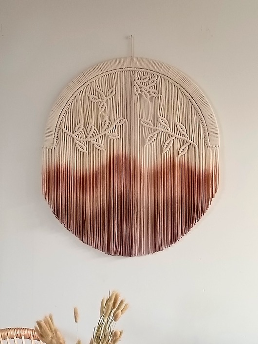 makramy Makrama z motywem liści Nature