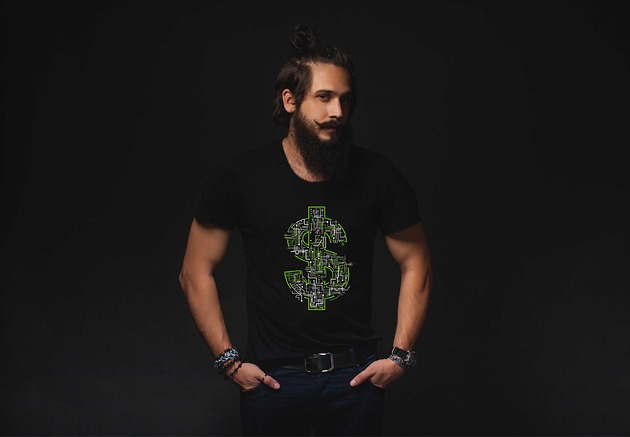 t-shirty męskie Koszulka organiczna z nadrukiem Dollars