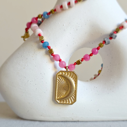 chokery Naszyjnik na sznurku jaspis, agat, opal, hematyt