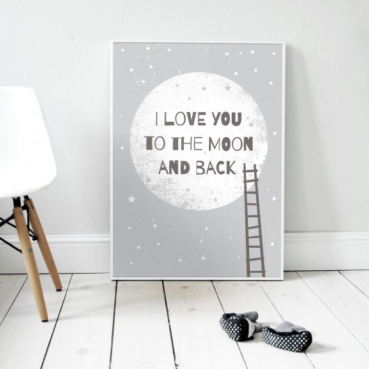 I love you to the moon and back I | plakat B2 milostudio