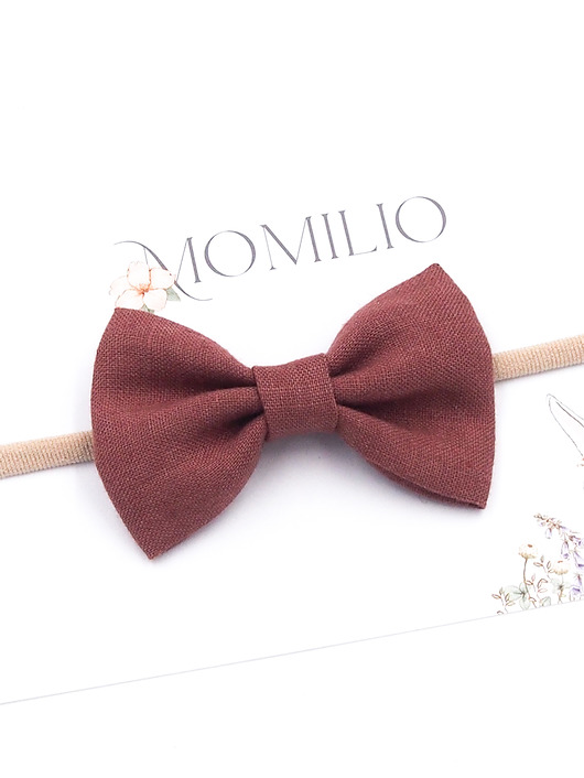 ozdoby do włosów dla dzieci Opaska do włosów Linen Bow Cinnabar