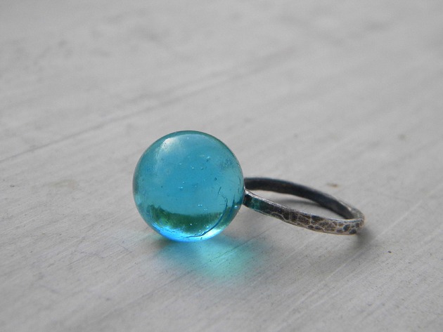 pierścionki srebrne Pierścionek Turkusowa   planeta  