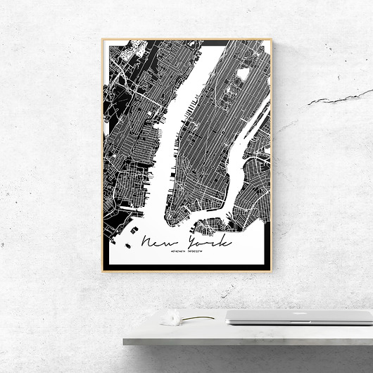 plakaty Plakat New York mapa