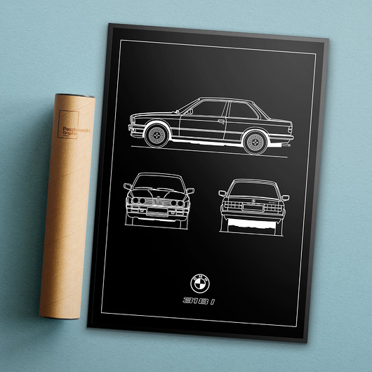 plakaty Plakat Legendy Motoryzacji - BMW 318i