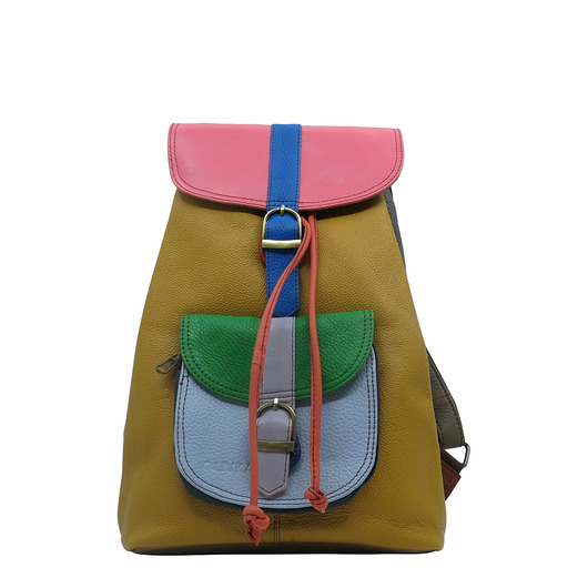 plecaki Plecak damski kolorowy skórzany regulowane szelki pojemny OLIVKA