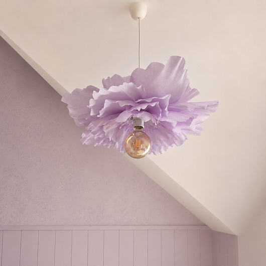 lampy do pokoju dziecka Lampa wisząca Kwiat PIWONIA liliowa, jasno-fioletowa