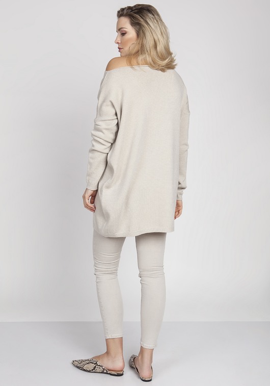 Dzianinowa bluza, SWE169 beż MKM MKMswetry