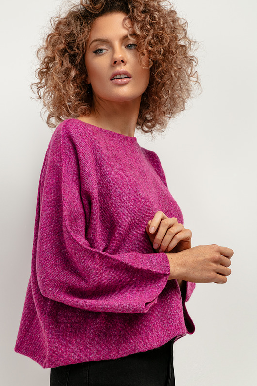 swetry damskie  Luźny sweter z szerokim rękawem, T418, one size