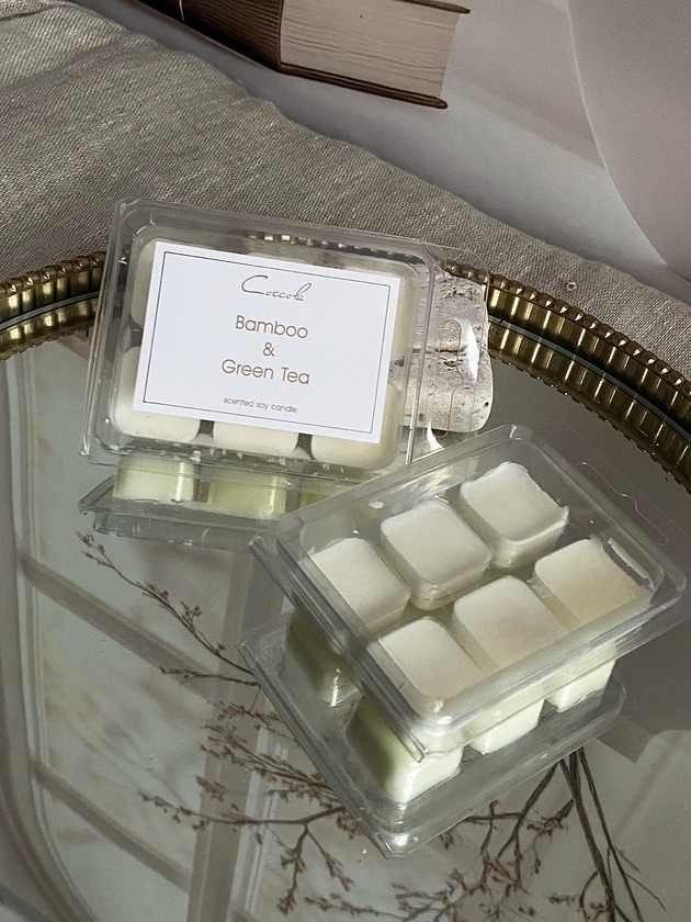 świeczniki i świece Bamboo & Green Tea- wosk sojowy do kominka 66g (dostępne inne zapachy wosków)