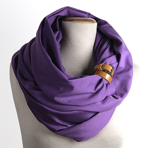 Dzianinowy Komin Tuba Szal - VIOLET (pasek) CADOaccessories
