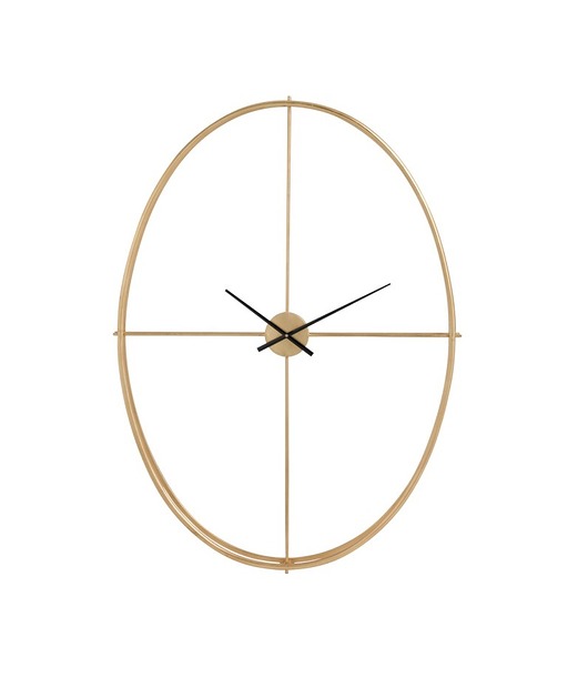 Zegar ścienny Oval, metal, złoty, 125,5x91,5x9 c Home Design