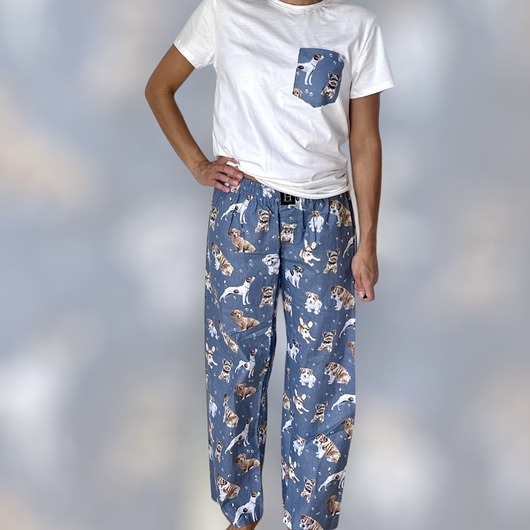 piżamy damskie Piżama Unisex bawełniana w pieski