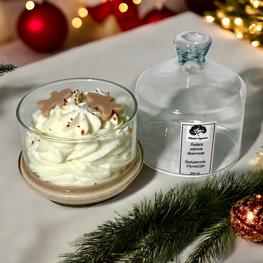 dekoracje świąteczne Ozdobna świeca sojowa zapachowa Świąteczne Pierniczki